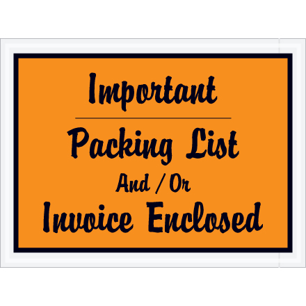 ''Packing List/Invoice Enclosed'' Envelopes - 215-0116142 - 4 1/2