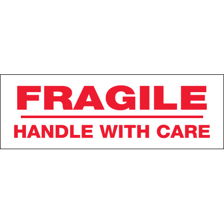 Pre-Printed Tape - 294-0116878 - 2'' x 55 yds. - ''Fragile Handle With Care'' (18 P