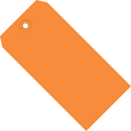 13 Pt. Colored Shipping Tags - 218-0113376 - 4 3/4'' x 2 3/8'' Orange 13 Pt. Shipping Tags