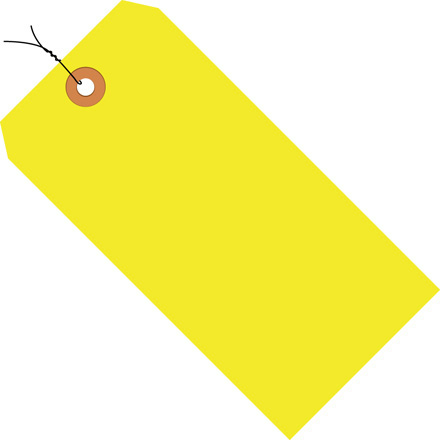 13 Pt. Fluorescent Shipping Tags Pre-Wired - 218-0106113 - 5 1/4
