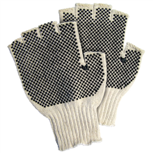 Fingerless PVC Dot Knit - 264-0114025 - Fingerless PVC Dot Knit Gloves - Small