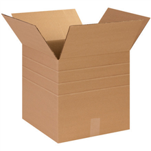 Multi-Depth Corrugated Cartons - 075-0108474 - 14'' x 14'' x 14'' Multi-Depth Corrugated Boxes