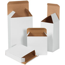 White Reverse Tuck Folding Cartons - 073-0116350 - 1 1/2